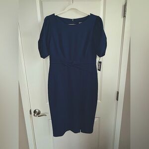 DKNY Midnight Blue Midi Dress Size 10 NWT Party Wedding Guest